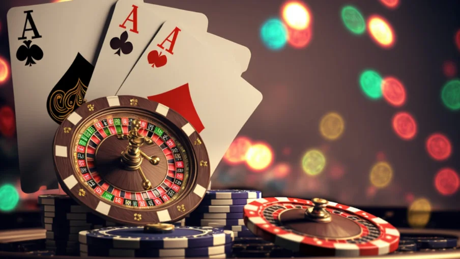 Slot reels and game information display